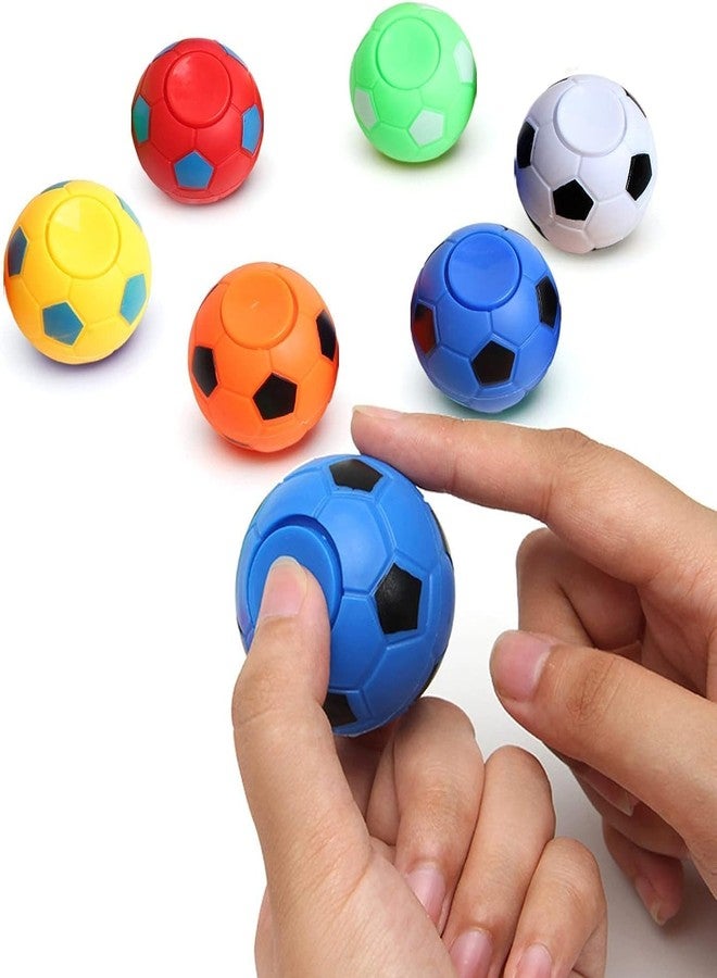 Junfamilee 6Pc Random Color Soccer Ball Fidget Spinners -Hand Fidget Spinner Soccer Balls,Stress Relief Football Tools 3.5/5.5cm Rotatable Fidget Soccer Balls,Relief Vent Props,Novelty and Gag Prop - Image 1
